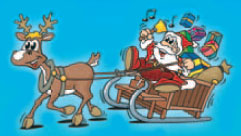 Weihnachtsmann mit Schlitten